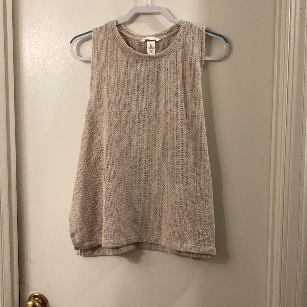 H&M oatmeal colored knit tank with matching shorts